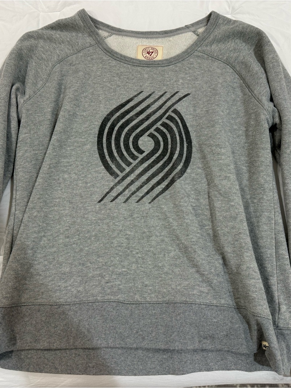 47 Women's Gray Portland Trailblazers Crewneck Sweatshirt